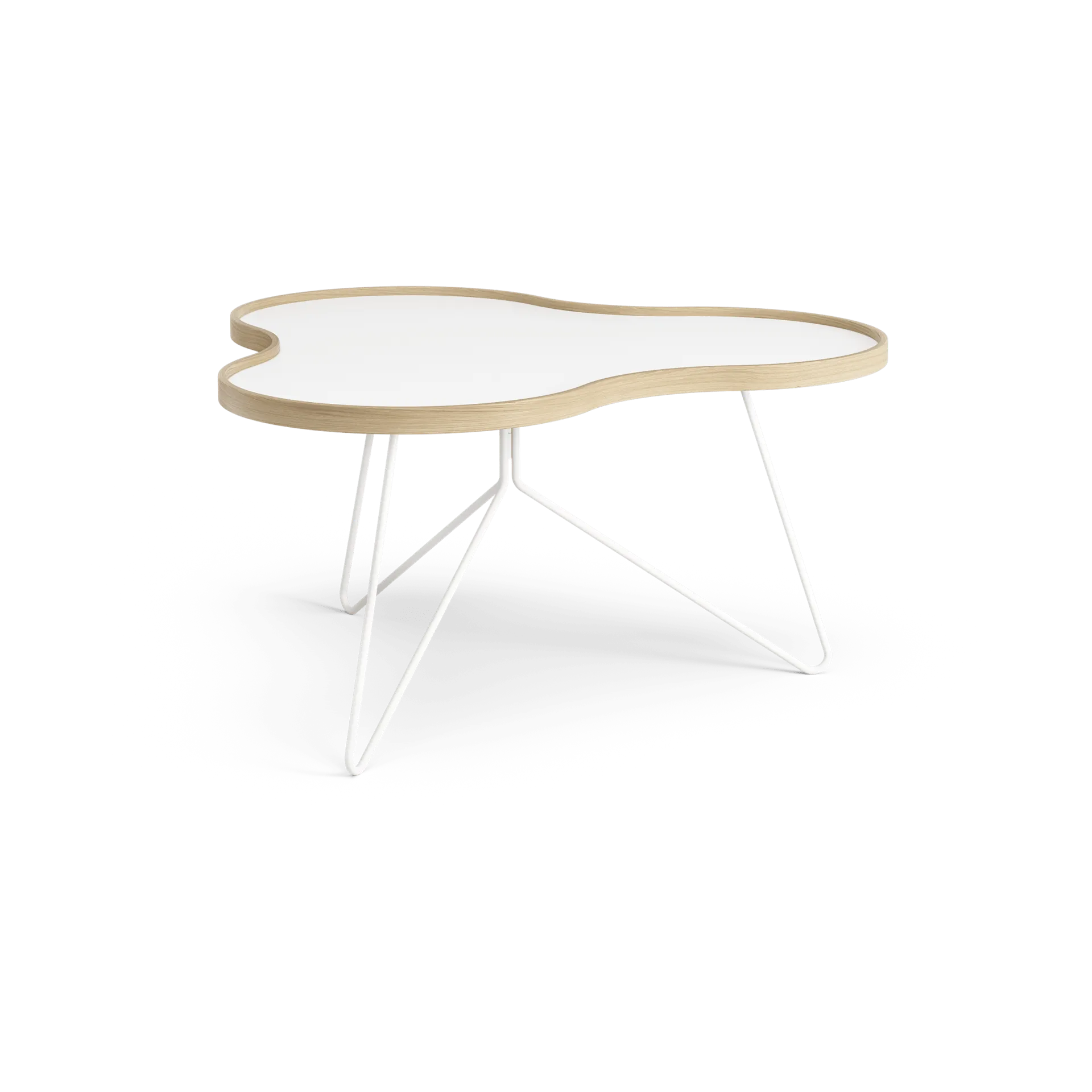 Stół Flower 84x90 cm, W45cm-biały-dąb-biały stojak Swedese