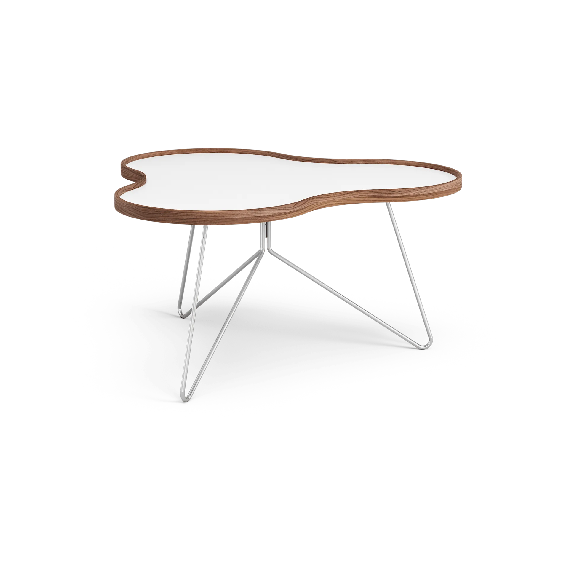 Stół Flower 84x90 cm, W45cm-biały-orzech-chrom Swedese