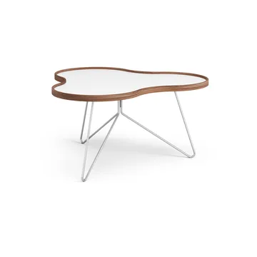 Stół Flower 84x90 cm - W45cm-biały-orzech-chrom - Swedese