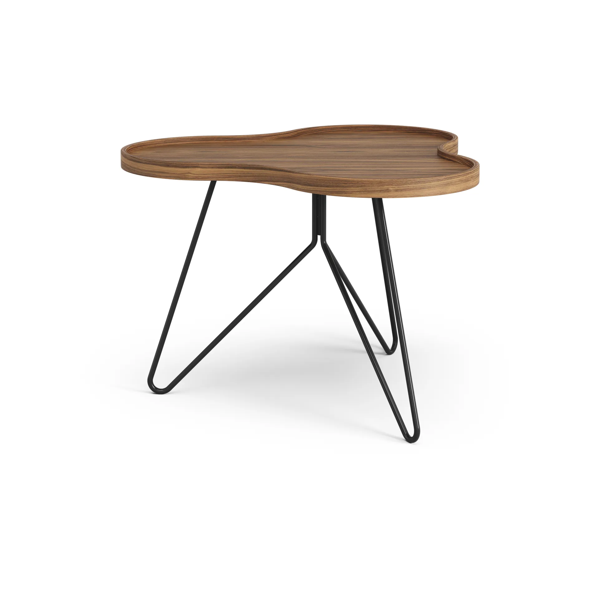 Stół Flower Mono, edycja specjalna, 62x66 cm, H45 cm - lakierowany orzech - czarna lakierowana stal Swedese