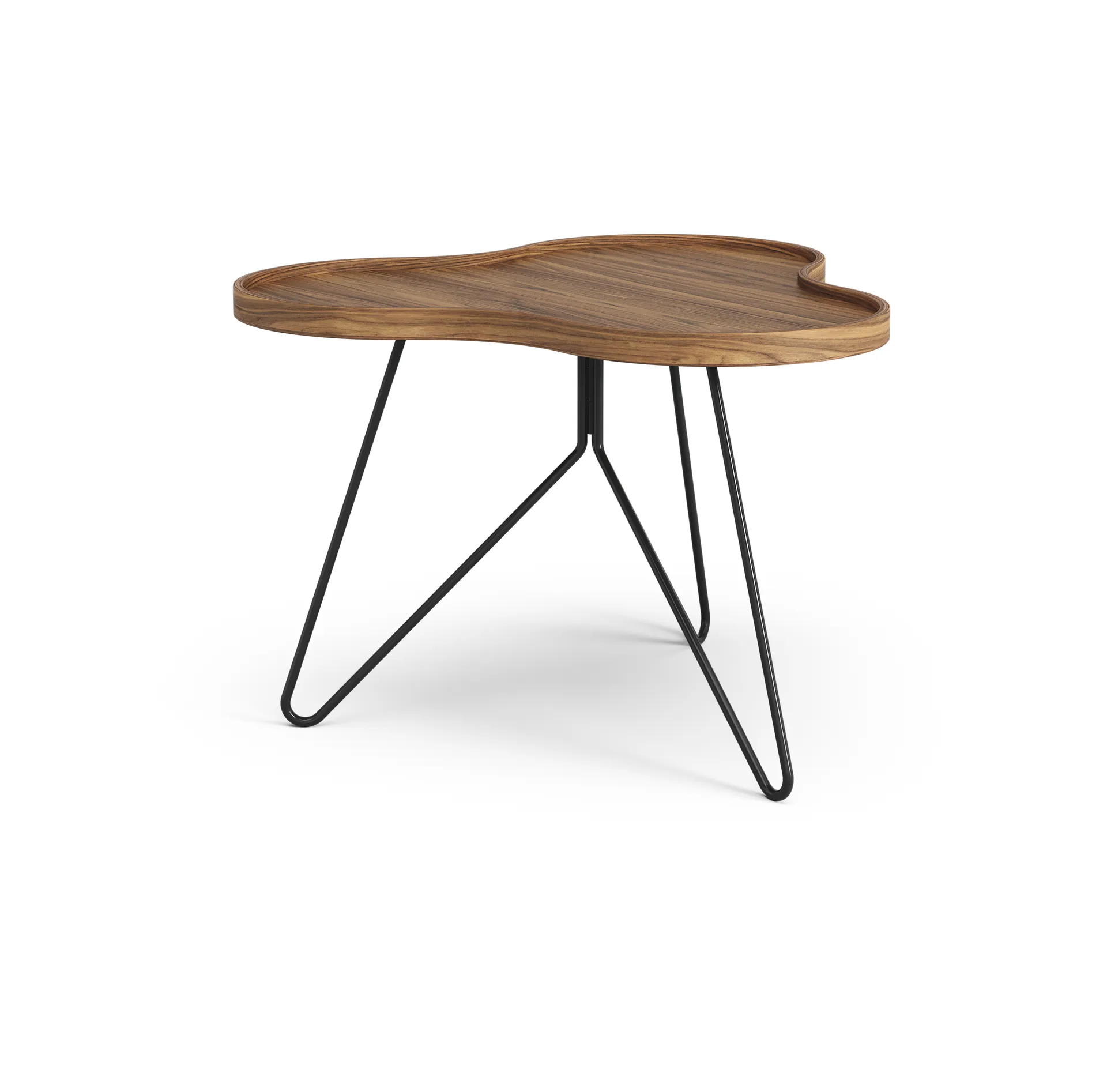 Stół Flower Mono, edycja specjalna, 62x66 cm, H45 cm - lakierowany orzech - czarna lakierowana stal Swedese