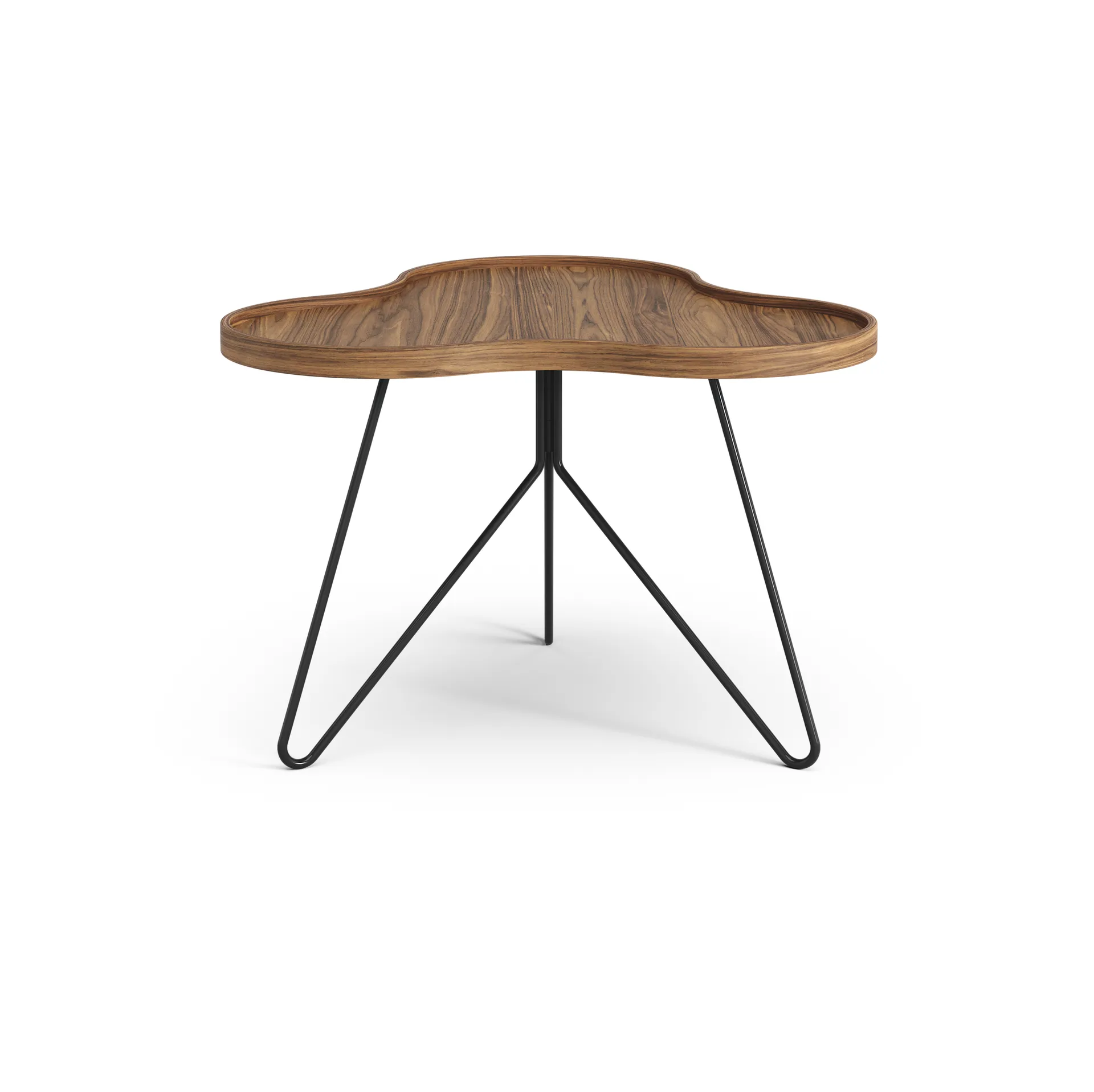 Stół Flower Mono, edycja specjalna, 62x66 cm, H45 cm - lakierowany orzech - czarna lakierowana stal Swedese