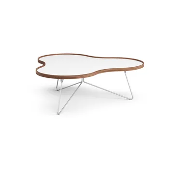 Stolik Flower 107x114 cm - W39cm-biały-orzech-chrom - Swedese