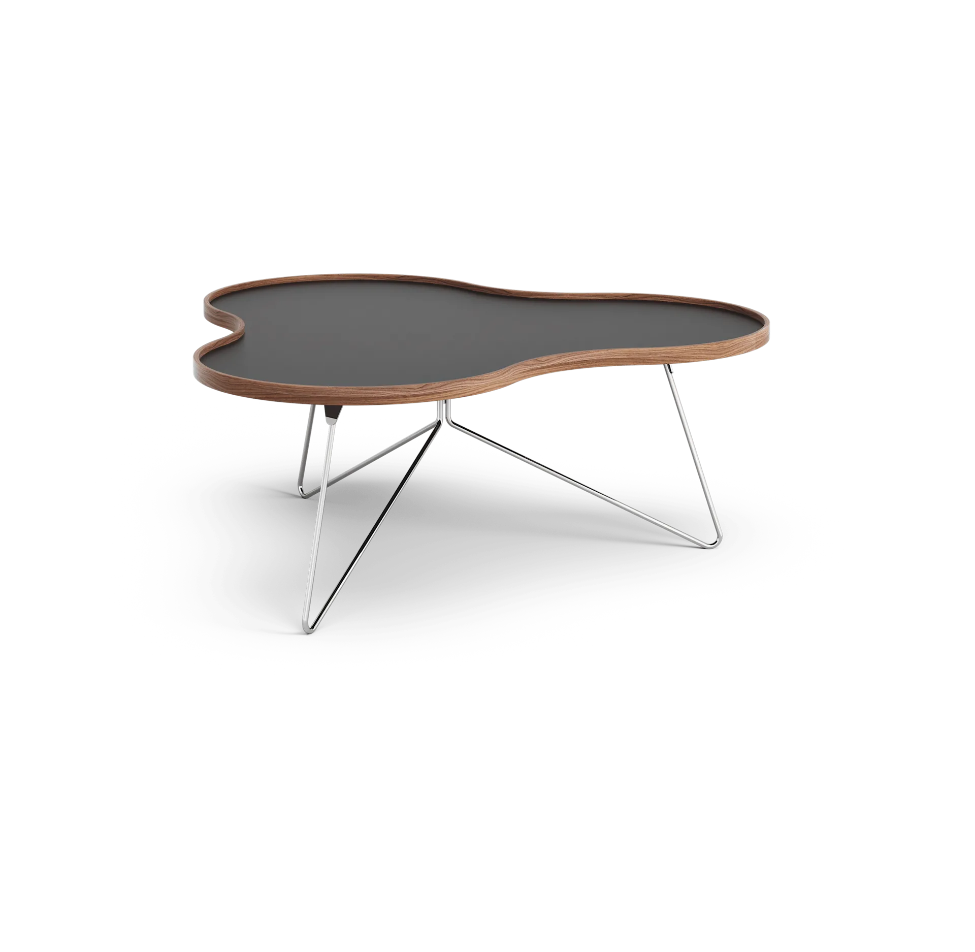 Stolik Flower 107x114 cm, W45cm-czarny-orzech-chrom Swedese