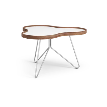 Stolik Flower 62x66 cm - W39cm-biały-orzech-chrom - Swedese