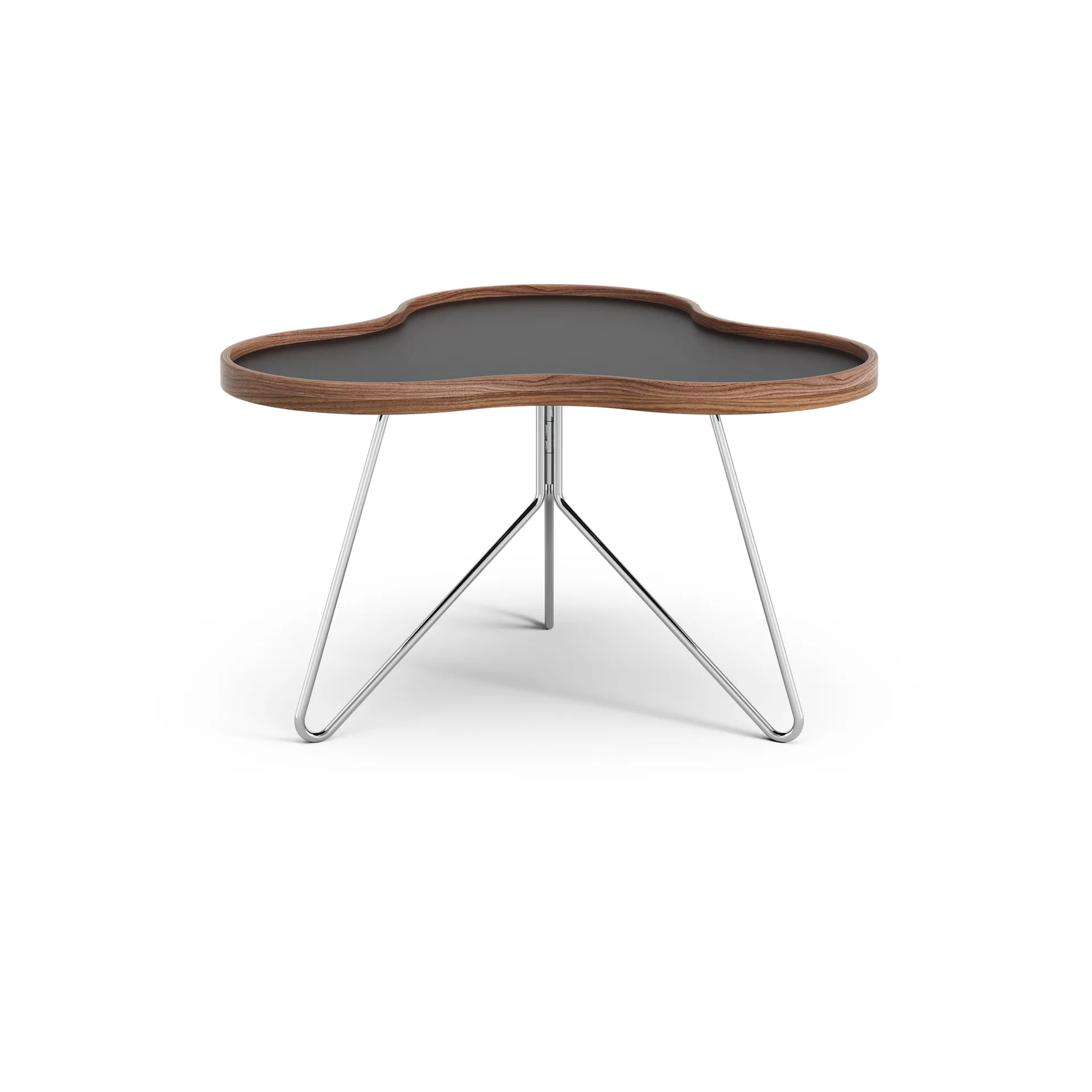 Stolik Flower 62x66 cm, W39cm-czarny-orzech-chrom Swedese