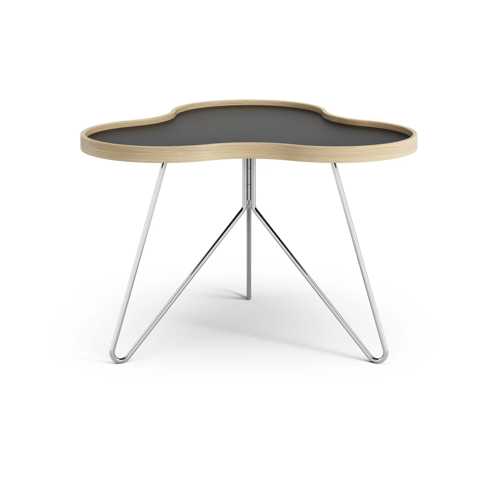 Stolik Flower 62x66 cm, W45 cm, Czarny-dąb-chrom Swedese