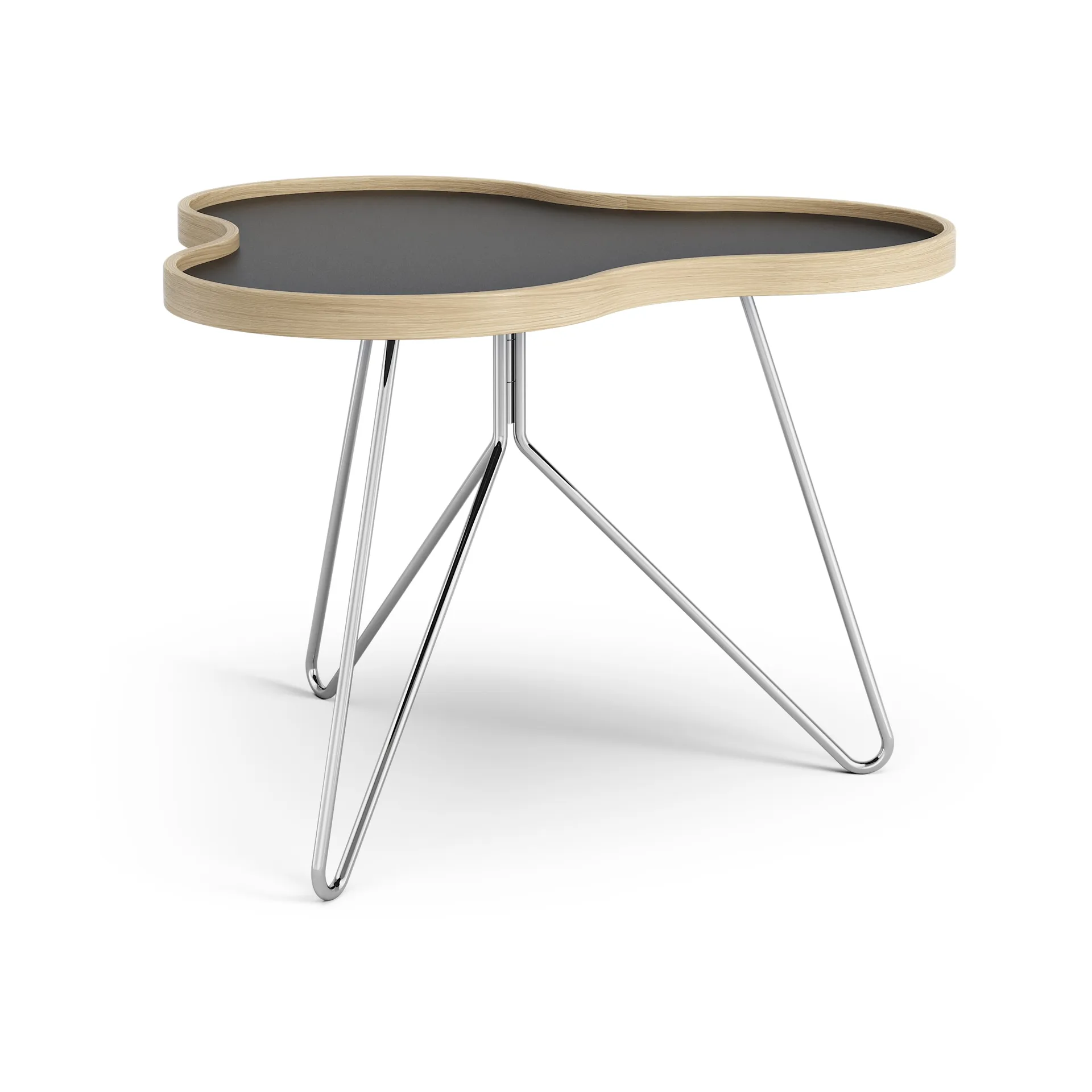 Stolik Flower 62x66 cm, W45 cm, Czarny-dąb-chrom Swedese