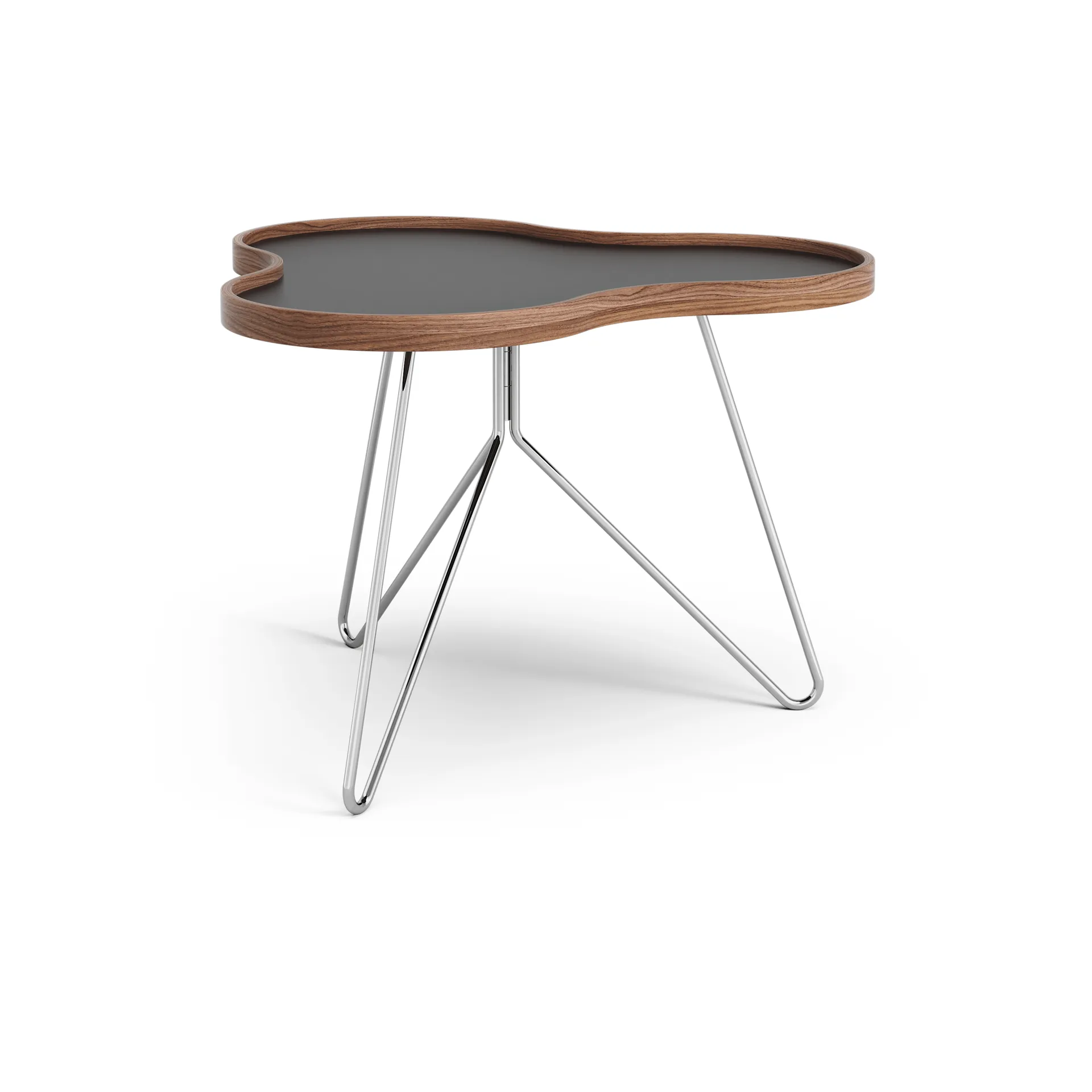 Stolik Flower 62x66 cm, W45cm-czarny-orzech-chrom Swedese