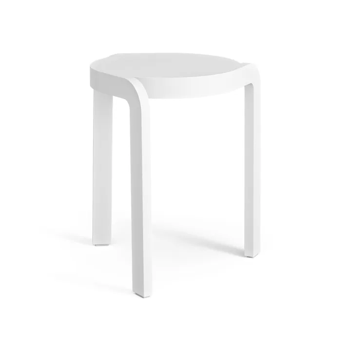 Taboret okrągły Spin H44 cm - Jesion biały, glazurowany, Ø32x44 cm - Swedese