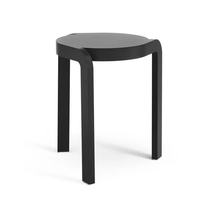 Taboret okrągły Spin H44 cm - Jesion czarny glazurowany, Ø32x44 cm - Swedese
