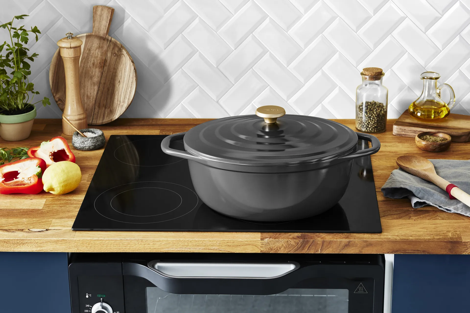 Garnek owalny Air 5,7 l, Szary Tefal