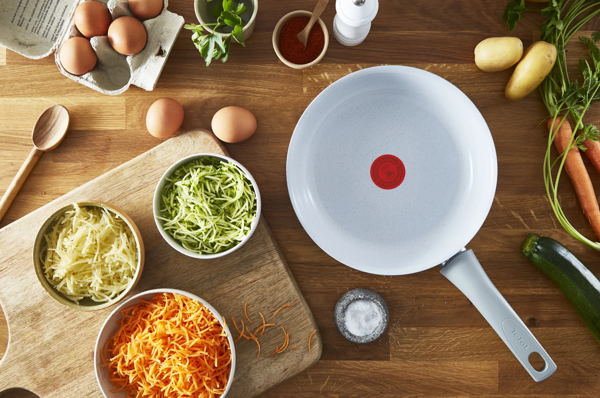 Zestaw patelni Natural chef szary, 2 elementy Tefal