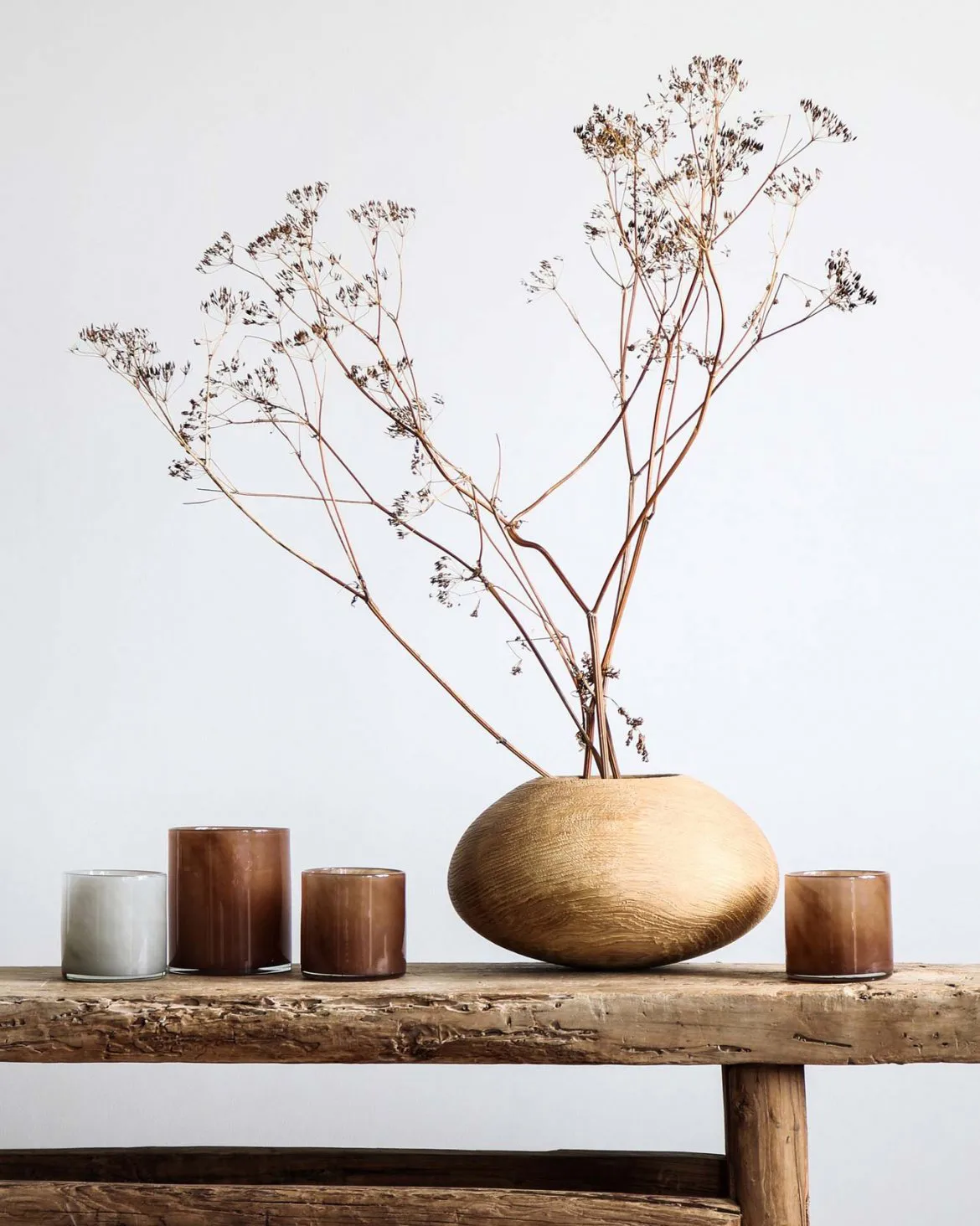 Lampion na świecę Lyric M, Brązowy Tell Me More