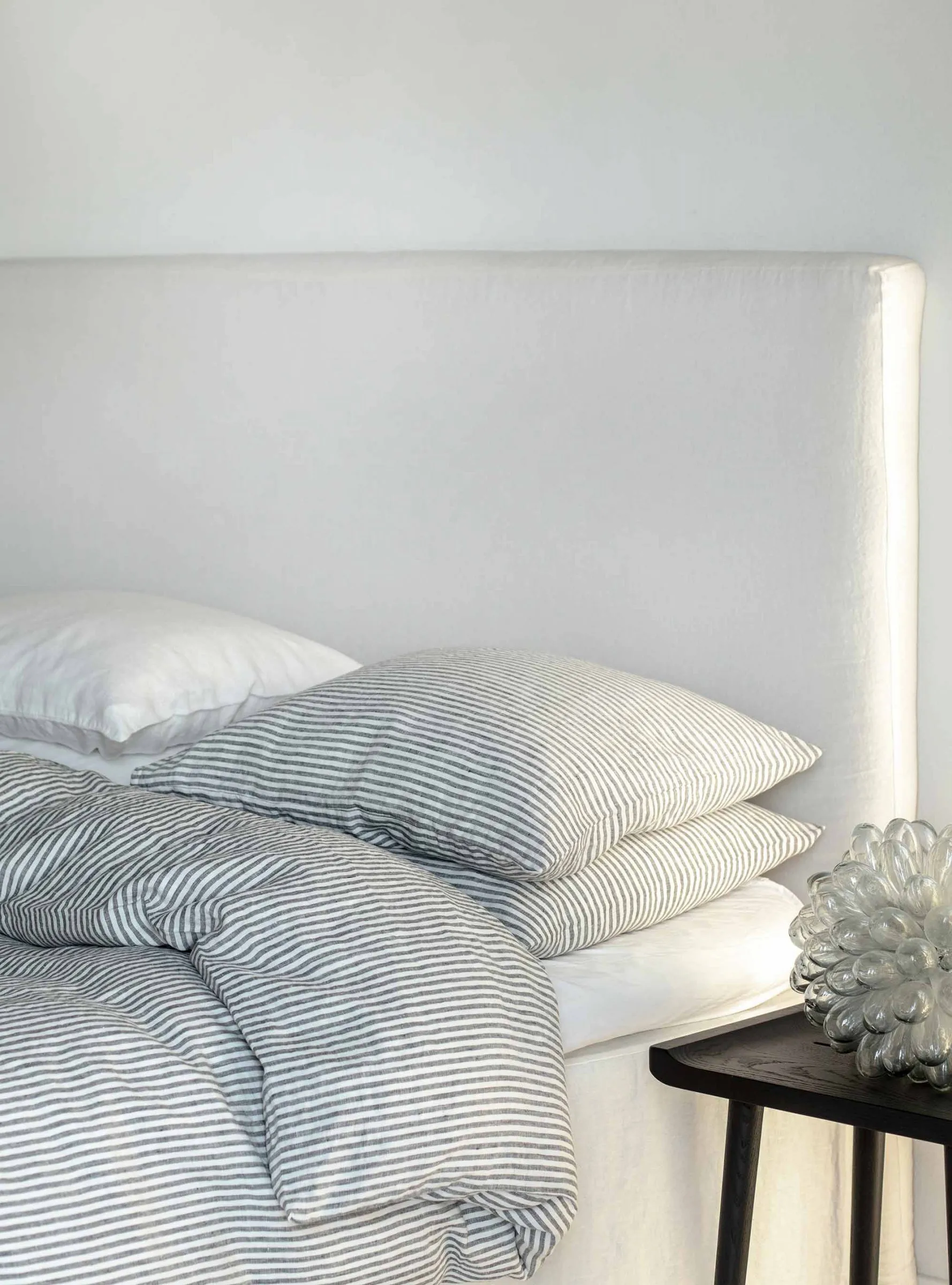 Lniana poszwa na kołdrę 150x200 cm, Grey/white Tell Me More