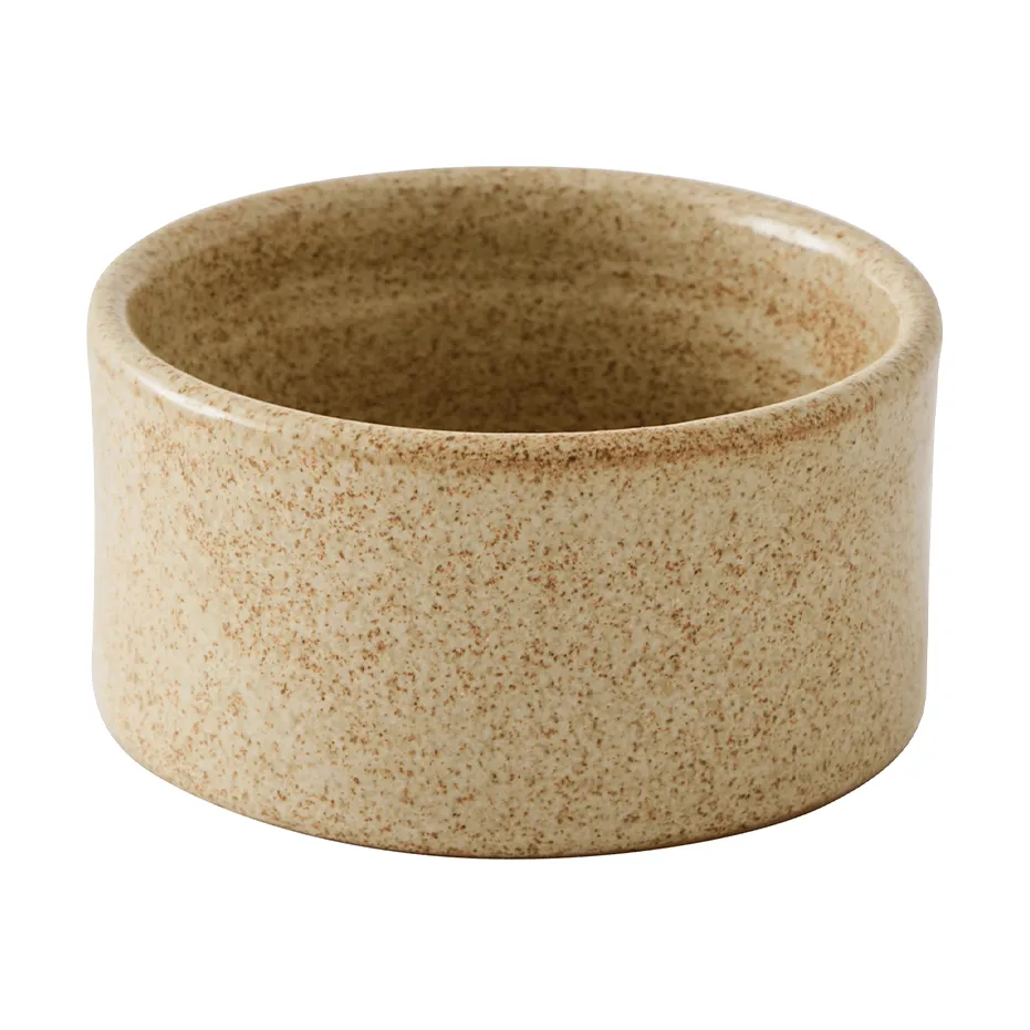 Miska Elio cylinder, Beige speckled, Ø8,5x4,5 cm Tell Me More