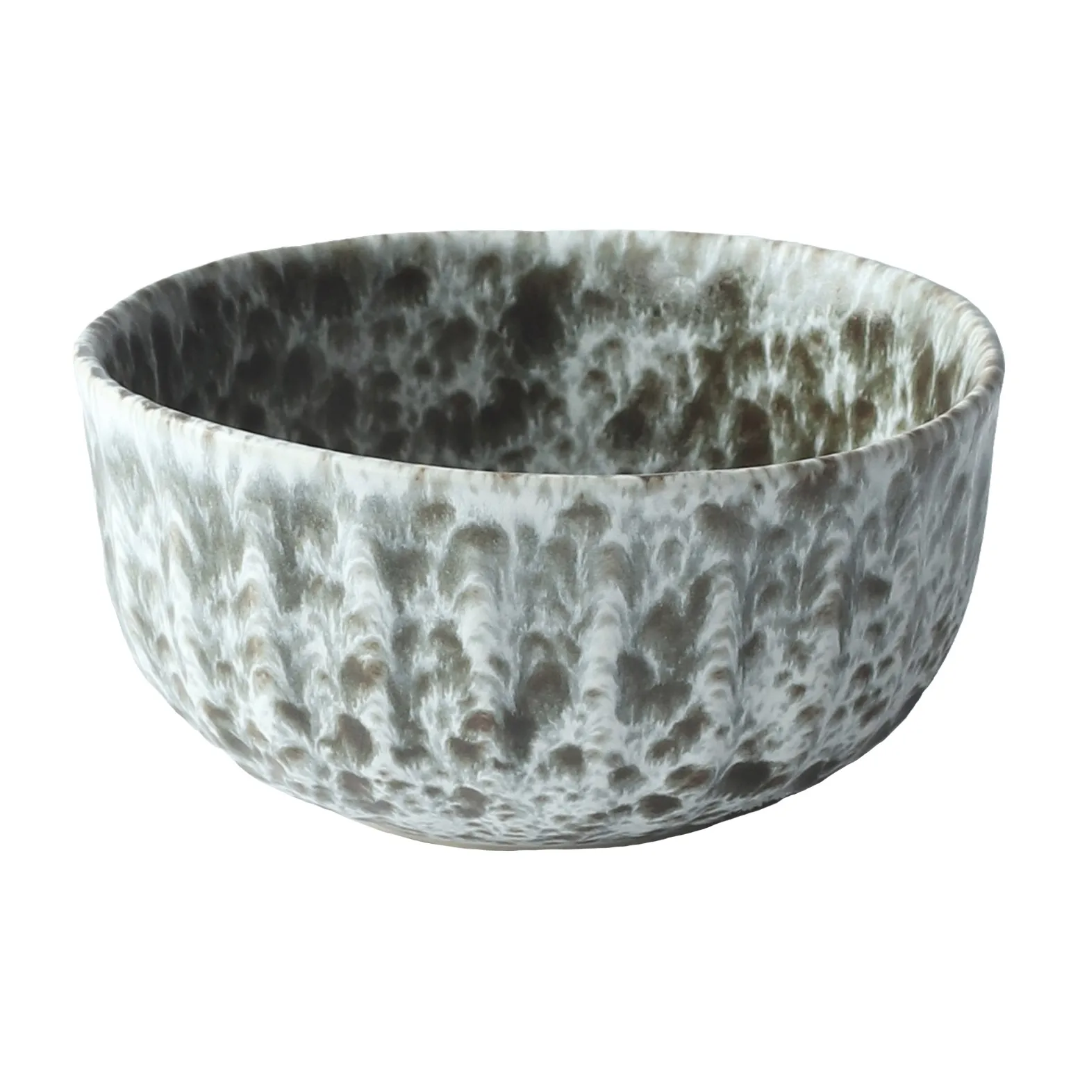 Miska Rivoli small Ø14 cm, Green splatter Tell Me More