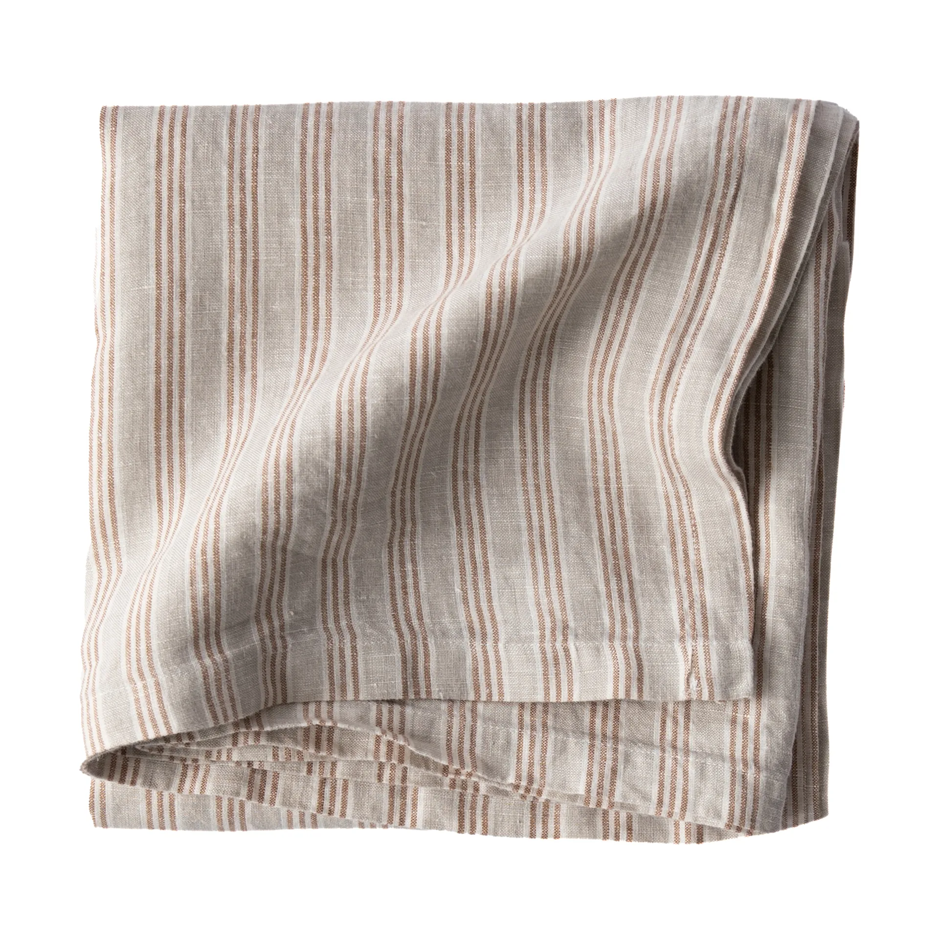 Obrus lniany 175x175 cm, Hazelnut Stripe Tell Me More