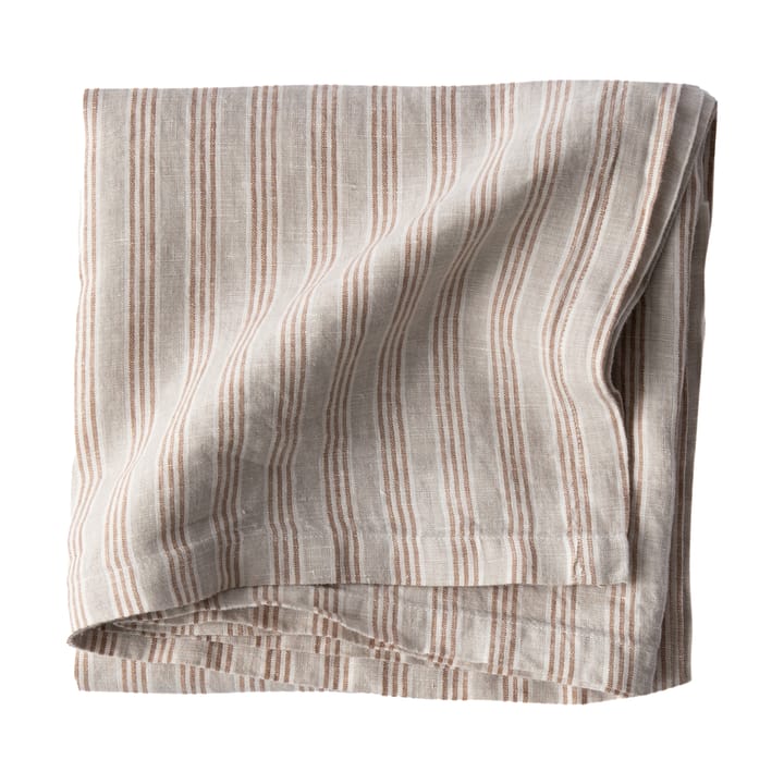 Obrus lniany 175x175 cm - Hazelnut Stripe - Tell Me More