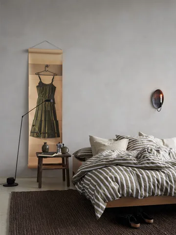 Pościel bawełniana w paski Tell Me More
 - Olive, 220x220 cm - Tell Me More