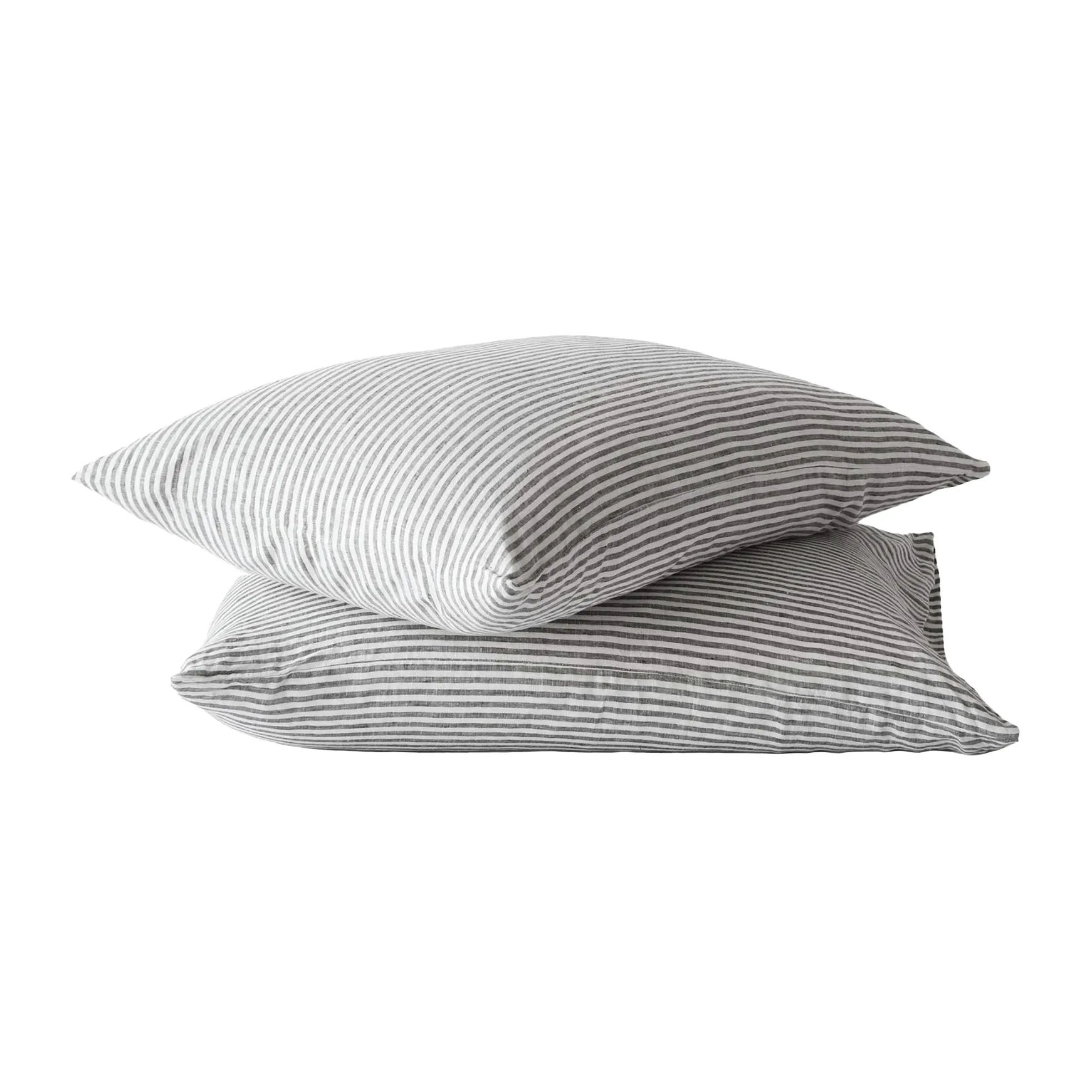 Poszewka lniana stonewashed 50x70 cm 2-pak, Grey-white Tell Me More