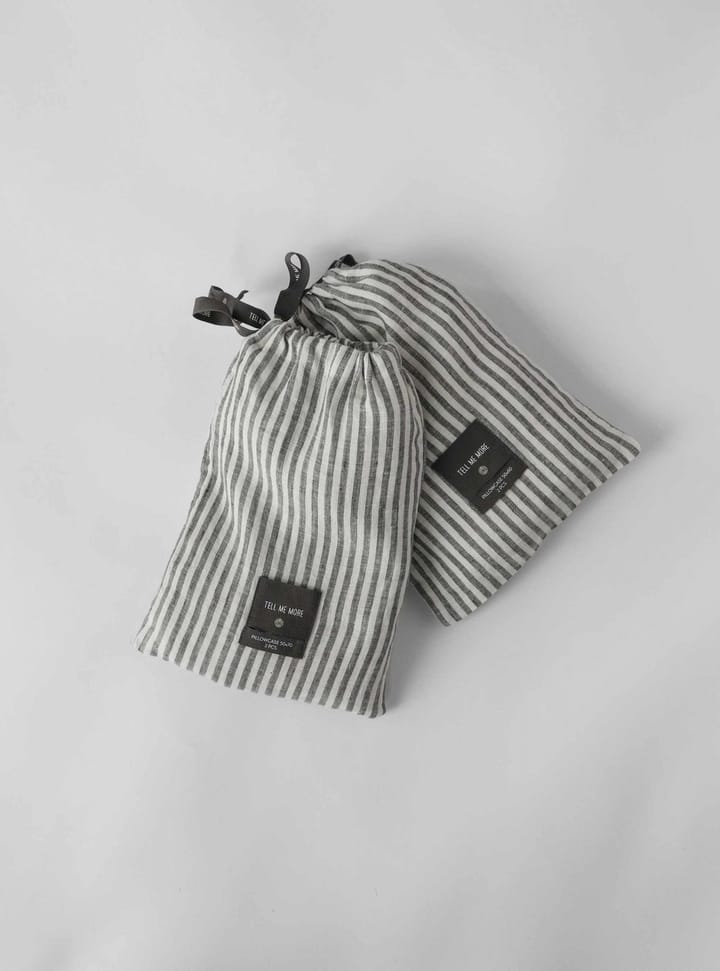 Poszewka na poduszkę Stonewashed linen 50x60 cm, 2-pak, Grey-white Tell Me More