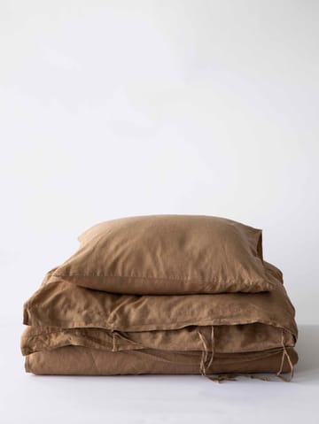 Poszewka na poduszkę Stonewashed linen 50x60 cm, 2-pak - Orzech laskowy - Tell Me More