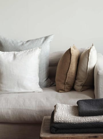 Poszewka na poduszkę Stonewashed linen 65x65 cm - Grey-white - Tell Me More