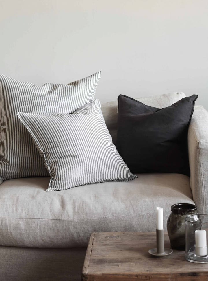 Poszewka na poduszkę Stonewashed linen 65x65 cm, Grey-white Tell Me More