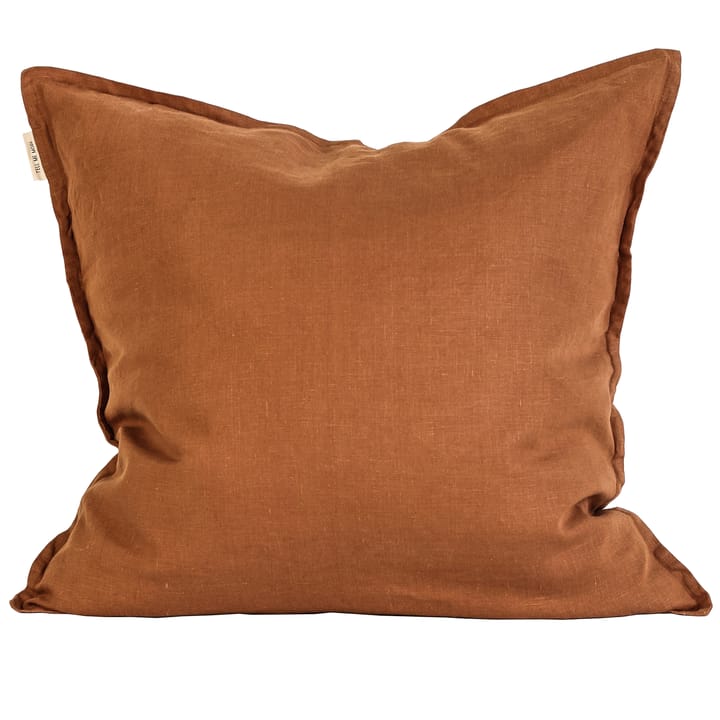 Poszewka na poduszkę Washed linen 50x50 cm - Bursztynowy (brązowy) - Tell Me More