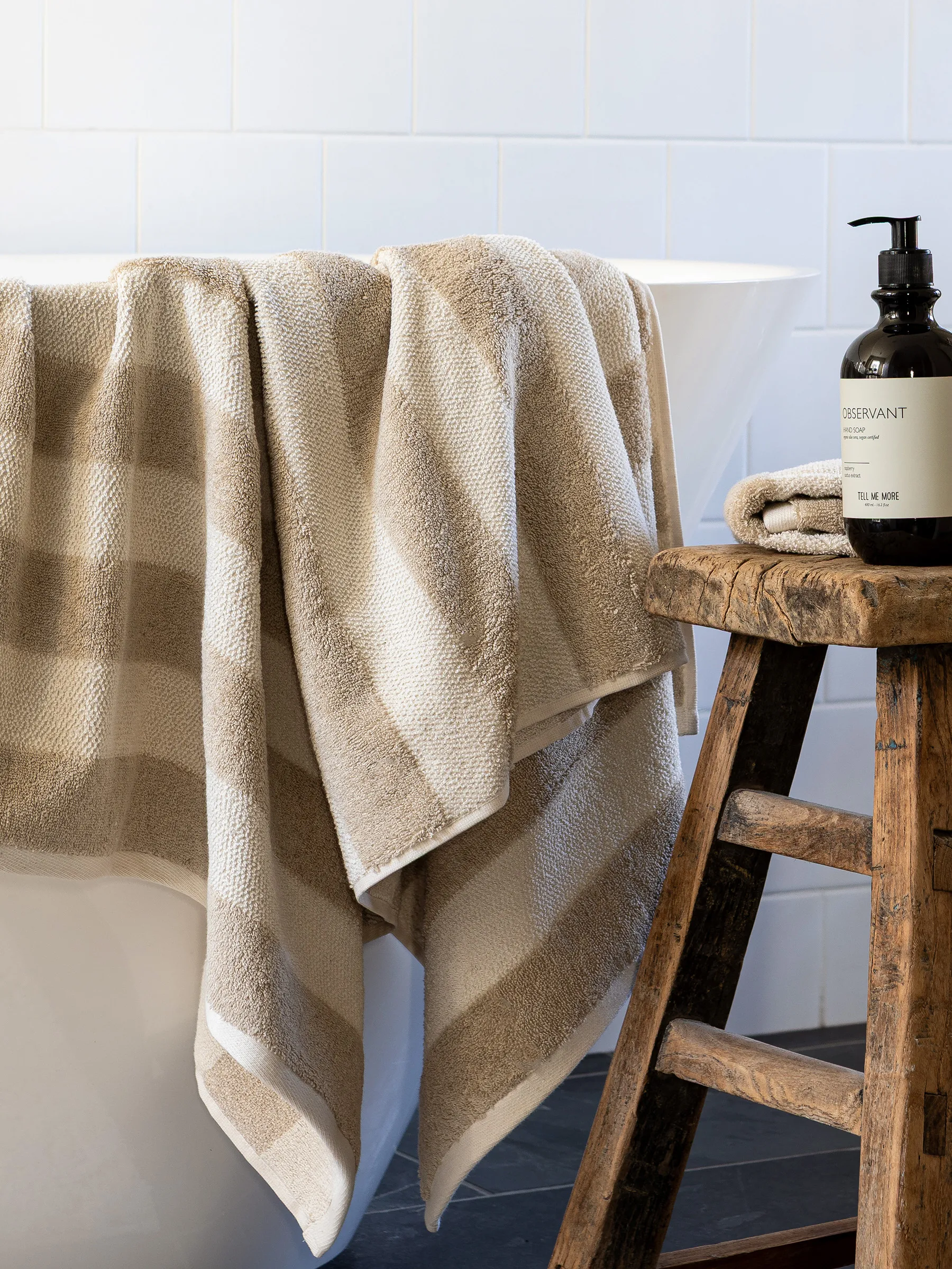 Ręcznik kąpielowy Cleo 70x140 cm, Beżowy Tell Me More