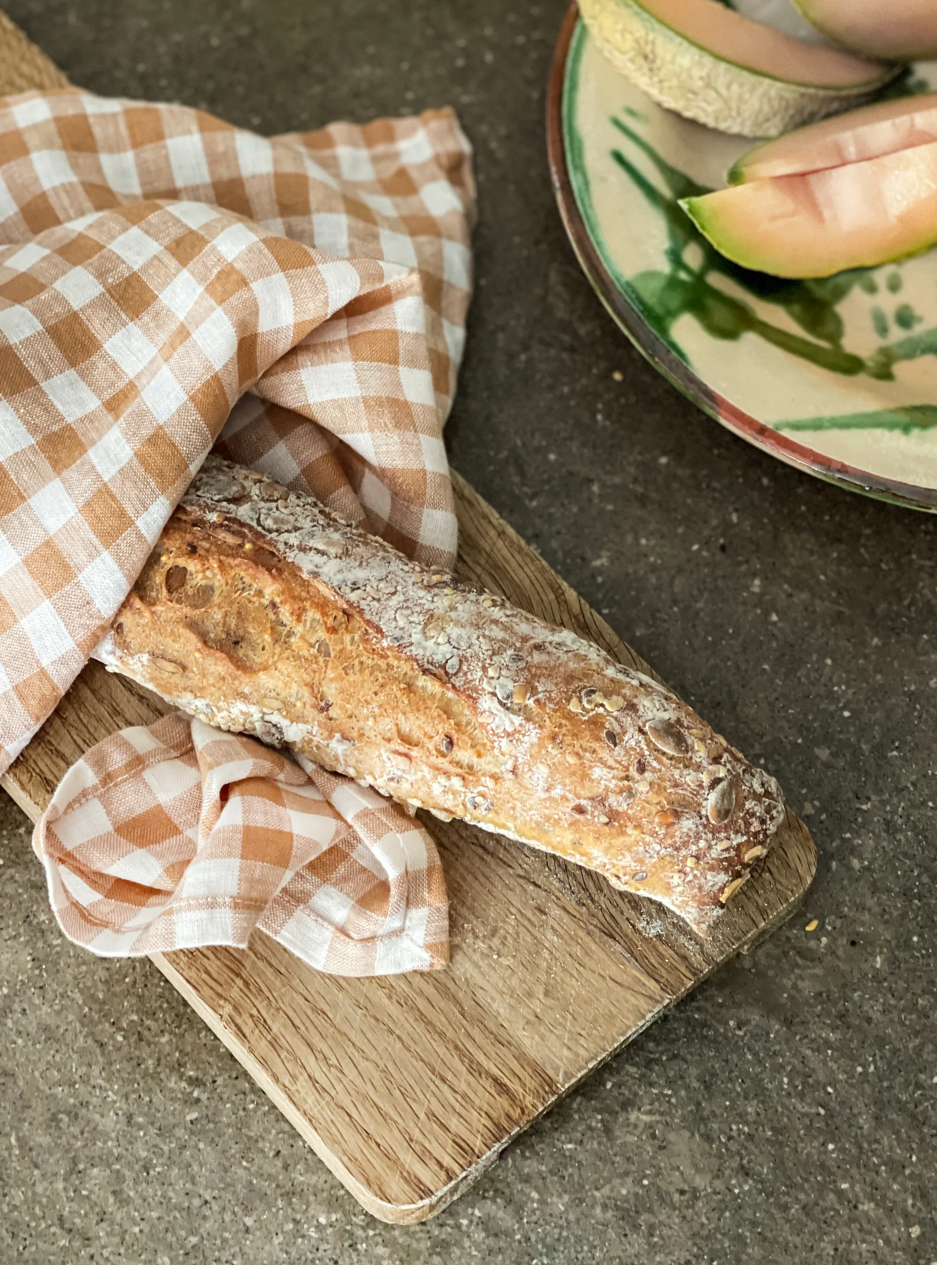 Ręcznik kuchenny w kratę Gingham 70x50 cm, Biscuit Tell Me More