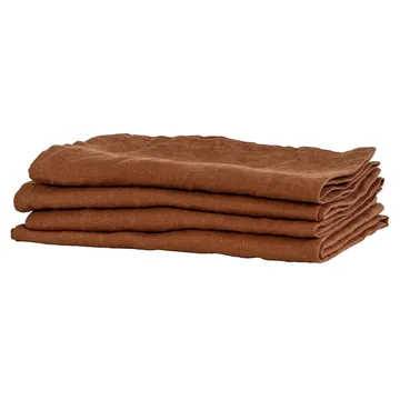 Serwetka z tkaniny Washed linen 45x45 cm - Bursztynowy (brązowy) - Tell Me More