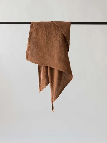 Serwetka z tkaniny Washed linen 45x45 cm - Bursztynowy (brązowy) - Tell Me More