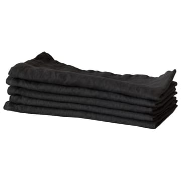 Serwetka z tkaniny Washed linen 45x45 cm - Carbon (czarny) - Tell Me More