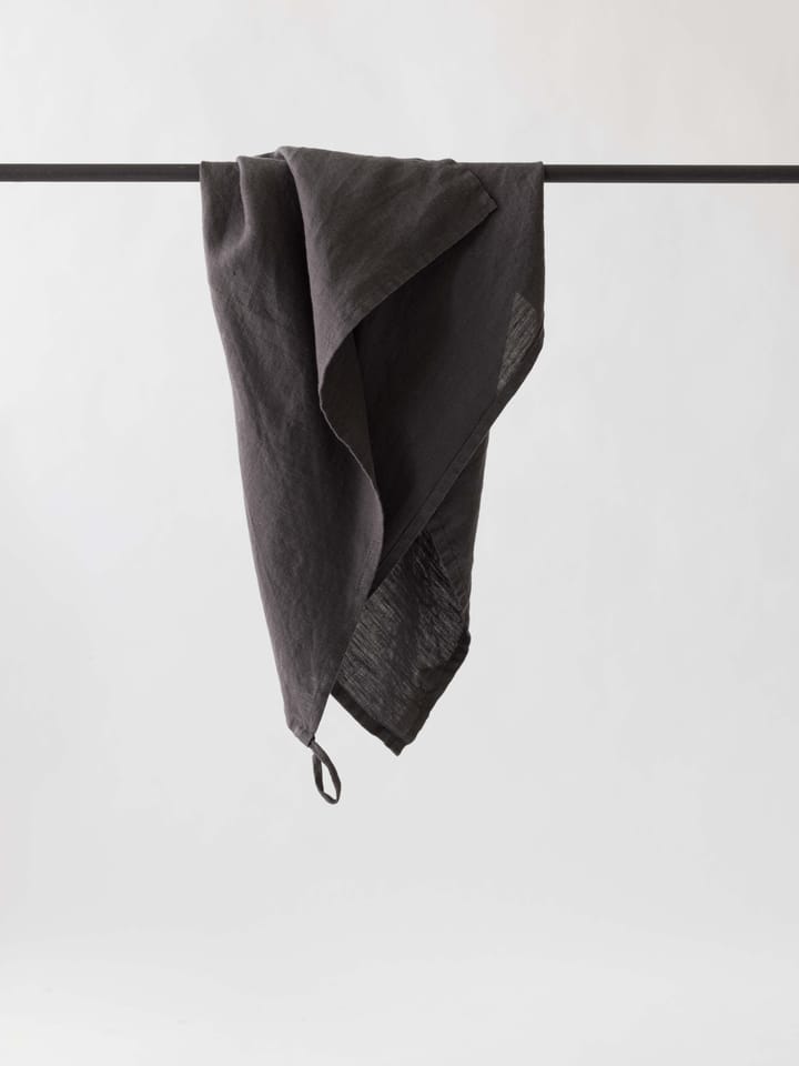 Serwetka z tkaniny Washed linen 45x45 cm, Carbon (czarny) Tell Me More