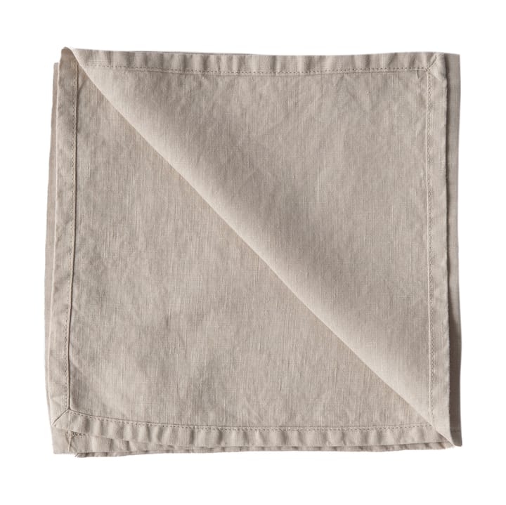 Serwetka z tkaniny Washed linen 45x45 cm, Ciepły szary Tell Me More