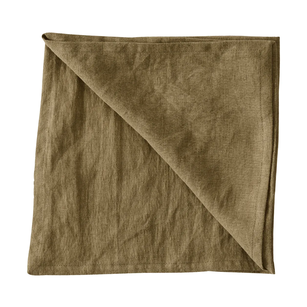 Serwetka z tkaniny Washed linen 45x45 cm, Dark olive green Tell Me More