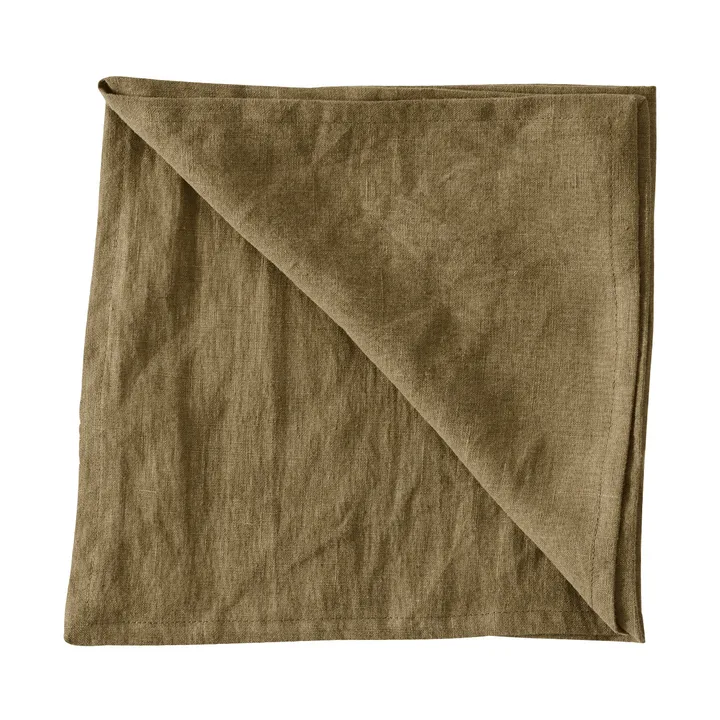 Serwetka z tkaniny Washed linen 45x45 cm - Dark olive green - Tell Me More
