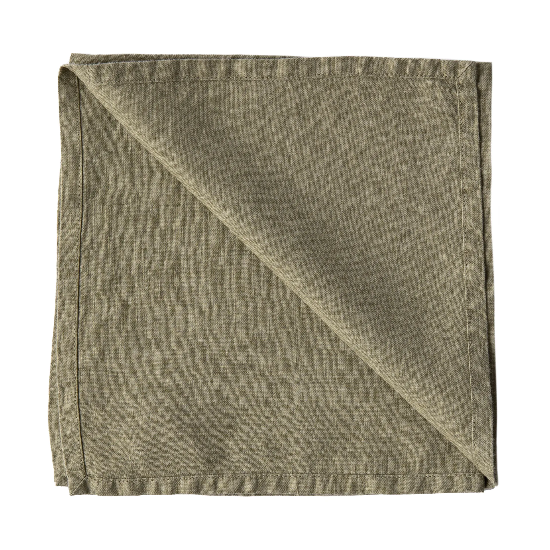 Serwetka z tkaniny Washed linen 45x45 cm, Oliwka Tell Me More