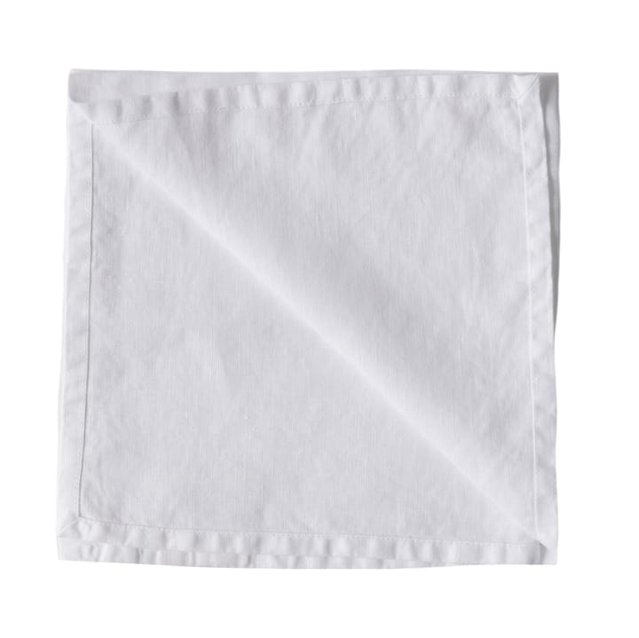 Serwetka z tkaniny Washed linen 45x45 cm - Rozbielony na biało - Tell Me More