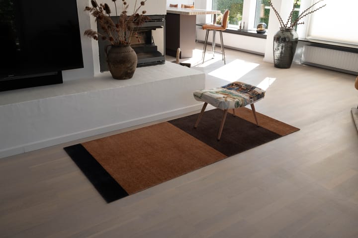 Chodnik Stripes by tica, pasy poziome, Cognac-dark brown-black, 90x200 cm tica copenhagen