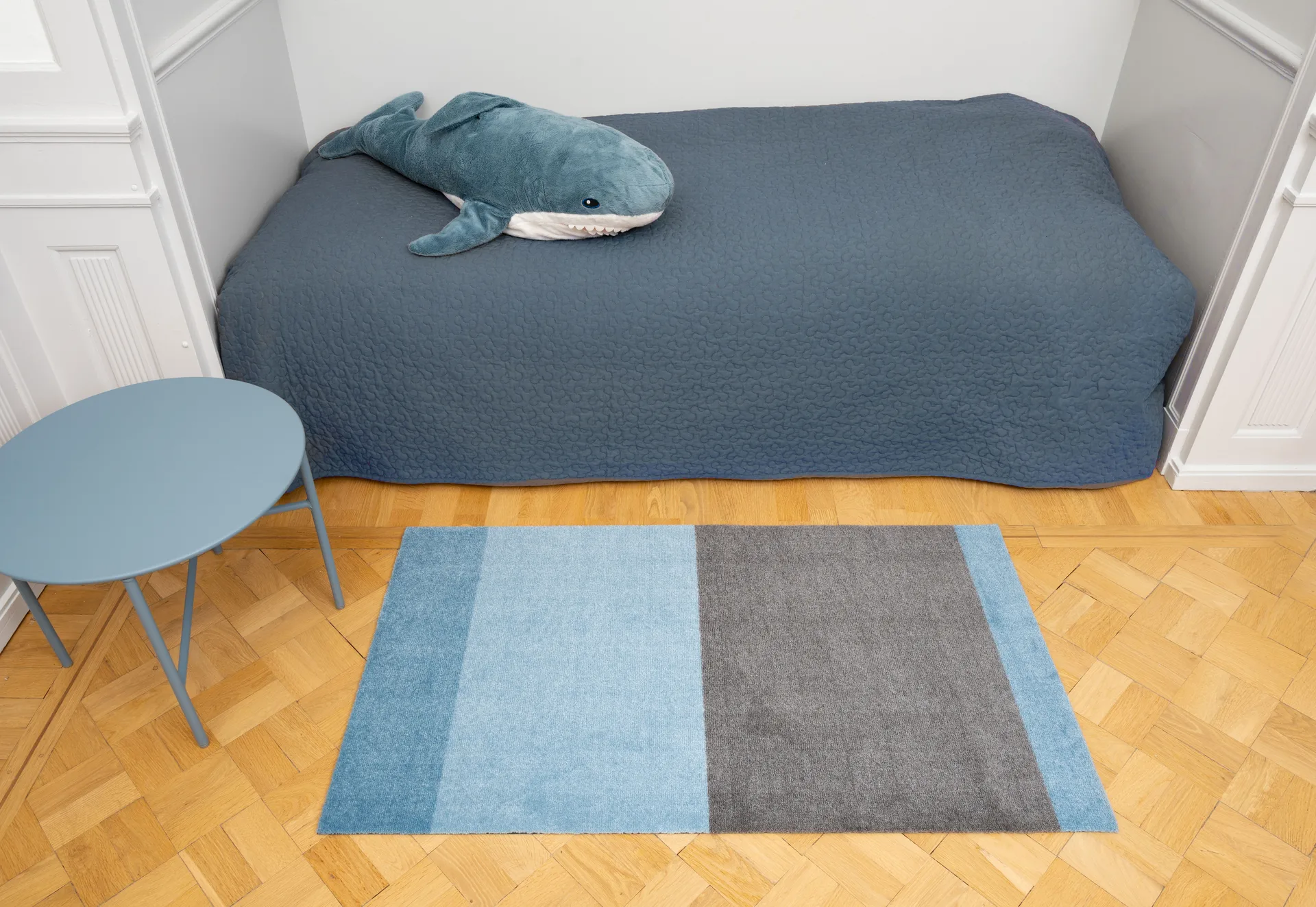 Chodnik Stripes pasy poziome, Blue-steel grey, 67x120 cm tica copenhagen