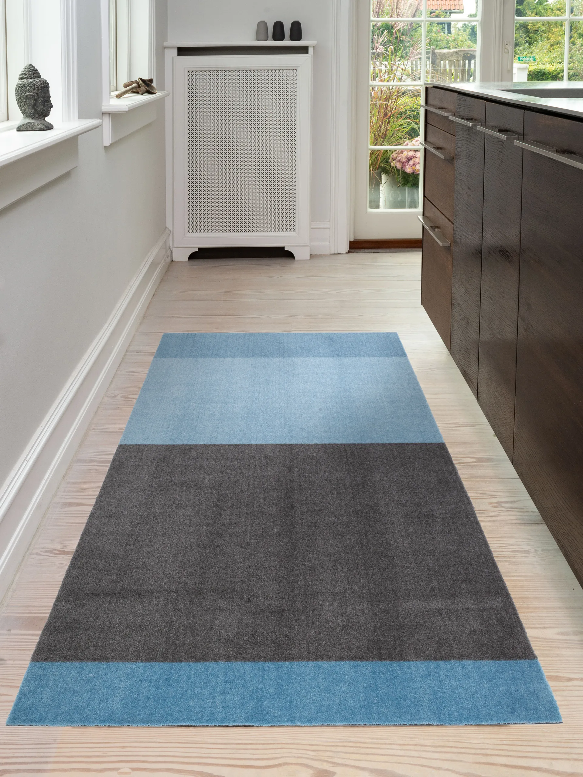 Chodnik Stripes pasy poziome, Blue-steel grey, 90x200 cm tica copenhagen
