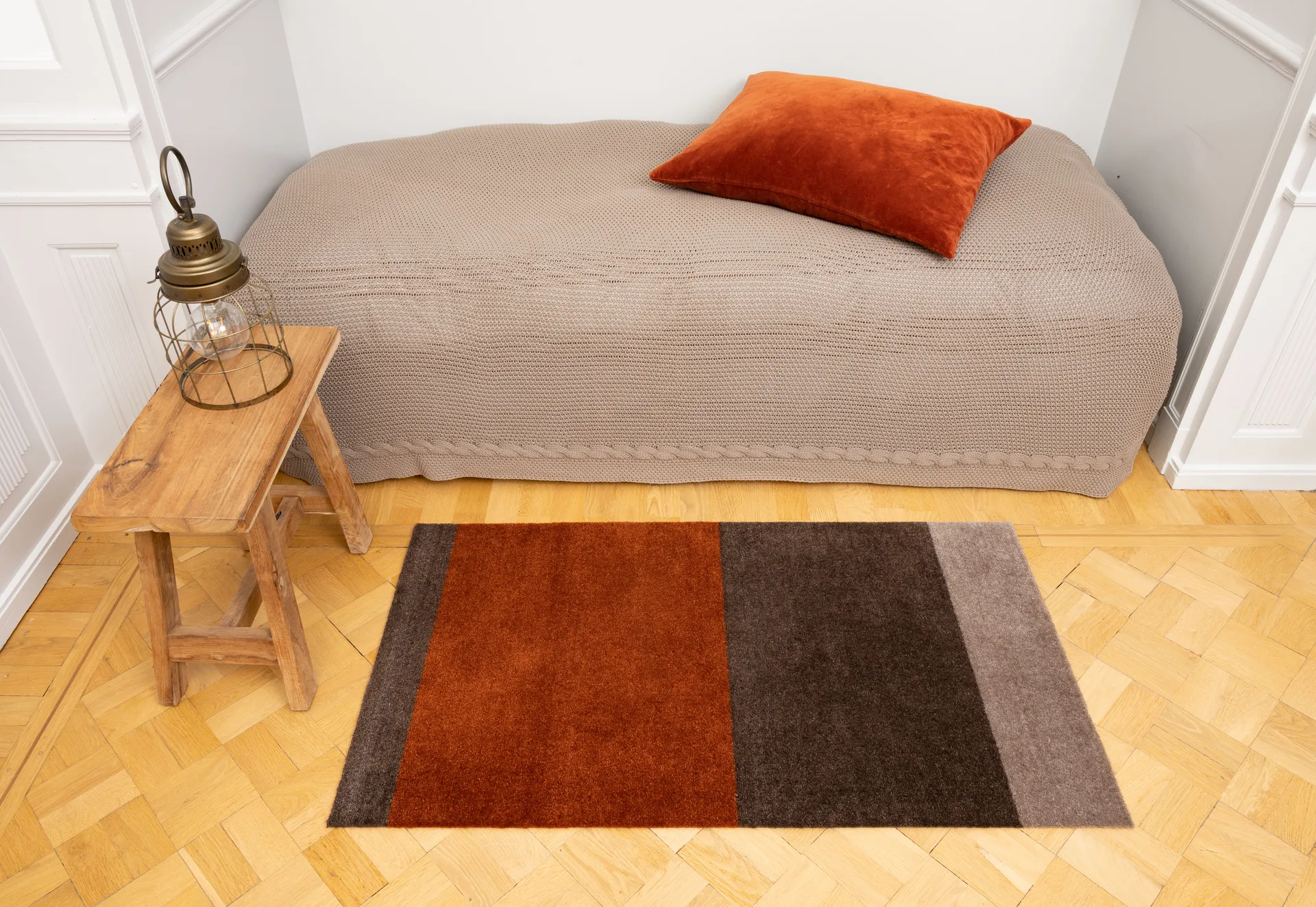 Chodnik Stripes pasy poziome, Brown-terrakotta 67x120 cm tica copenhagen