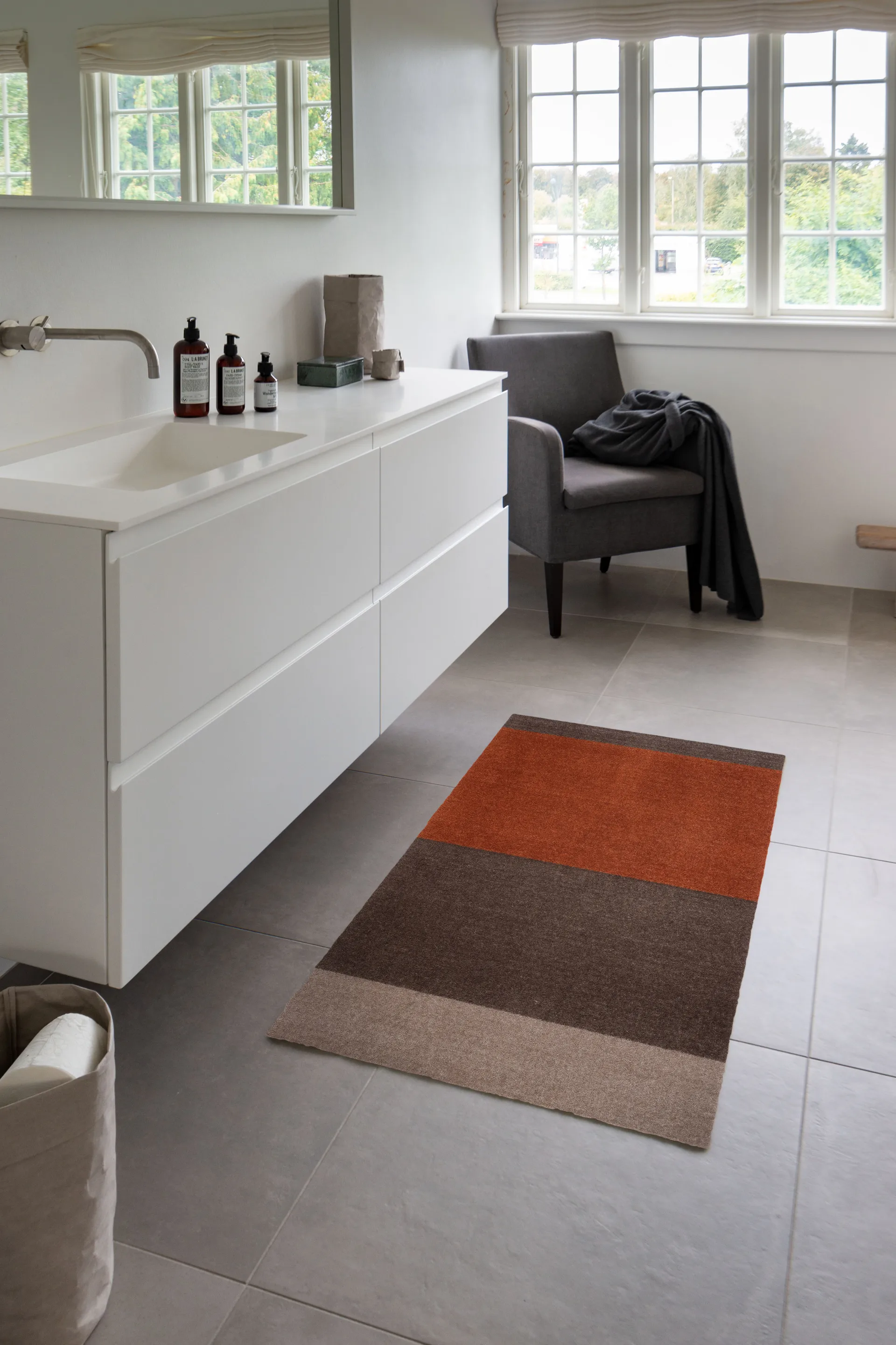 Chodnik Stripes pasy poziome, Brown-terrakotta 67x120 cm tica copenhagen