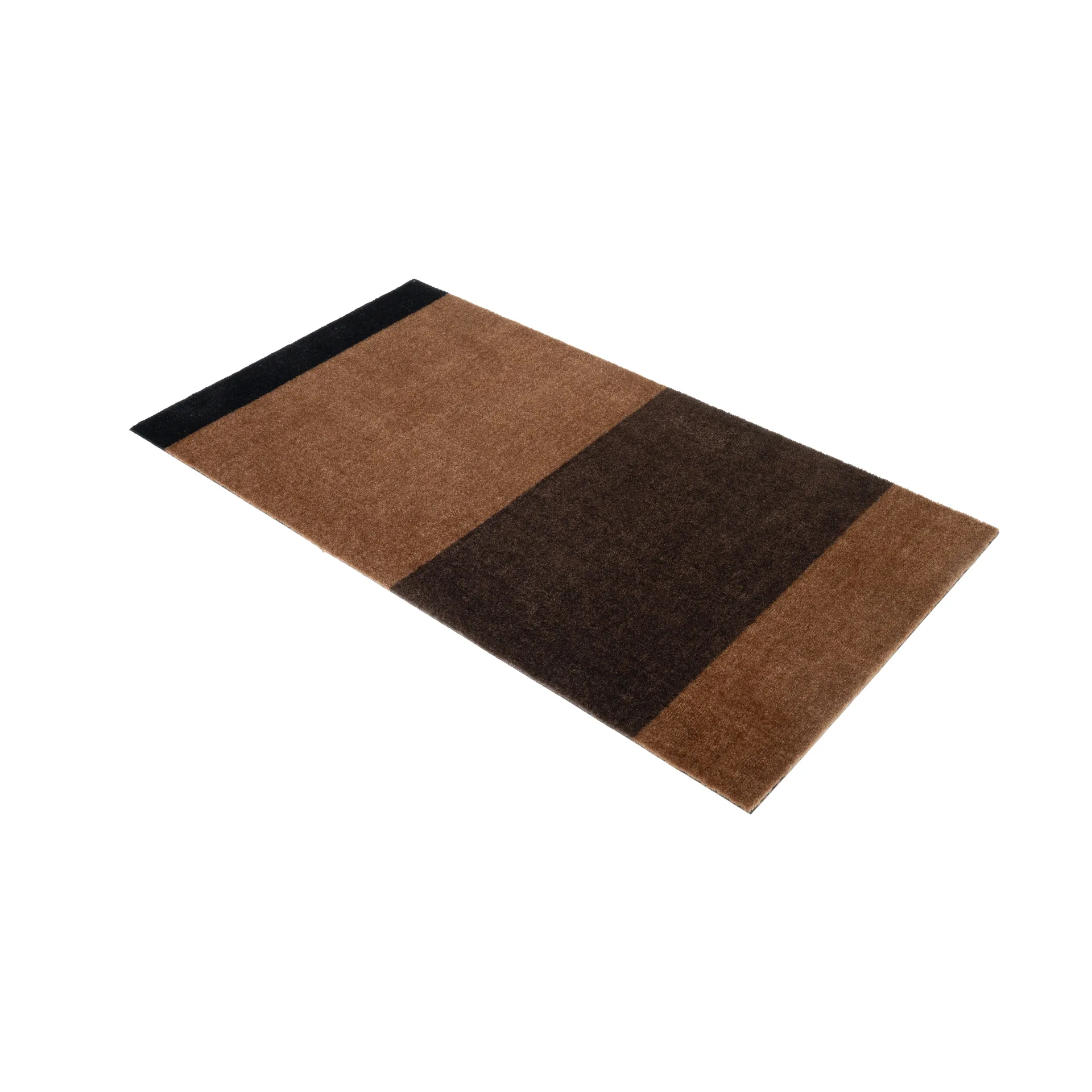 Chodnik Stripes pasy poziome, Cognac-dark brown-black, 67x120 cm tica copenhagen