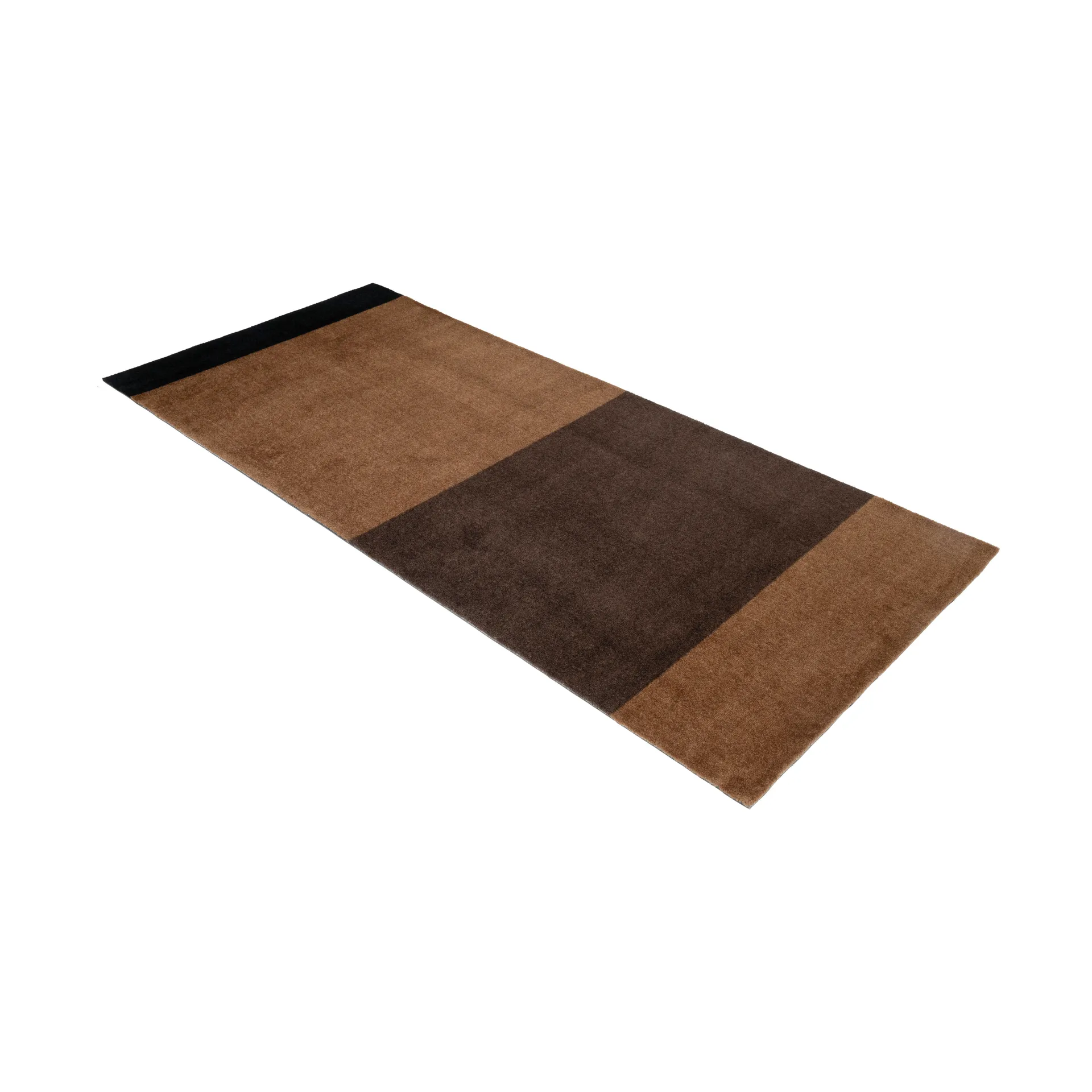 Chodnik Stripes pasy poziome, Cognac-dark brown-black, 90x200 cm tica copenhagen