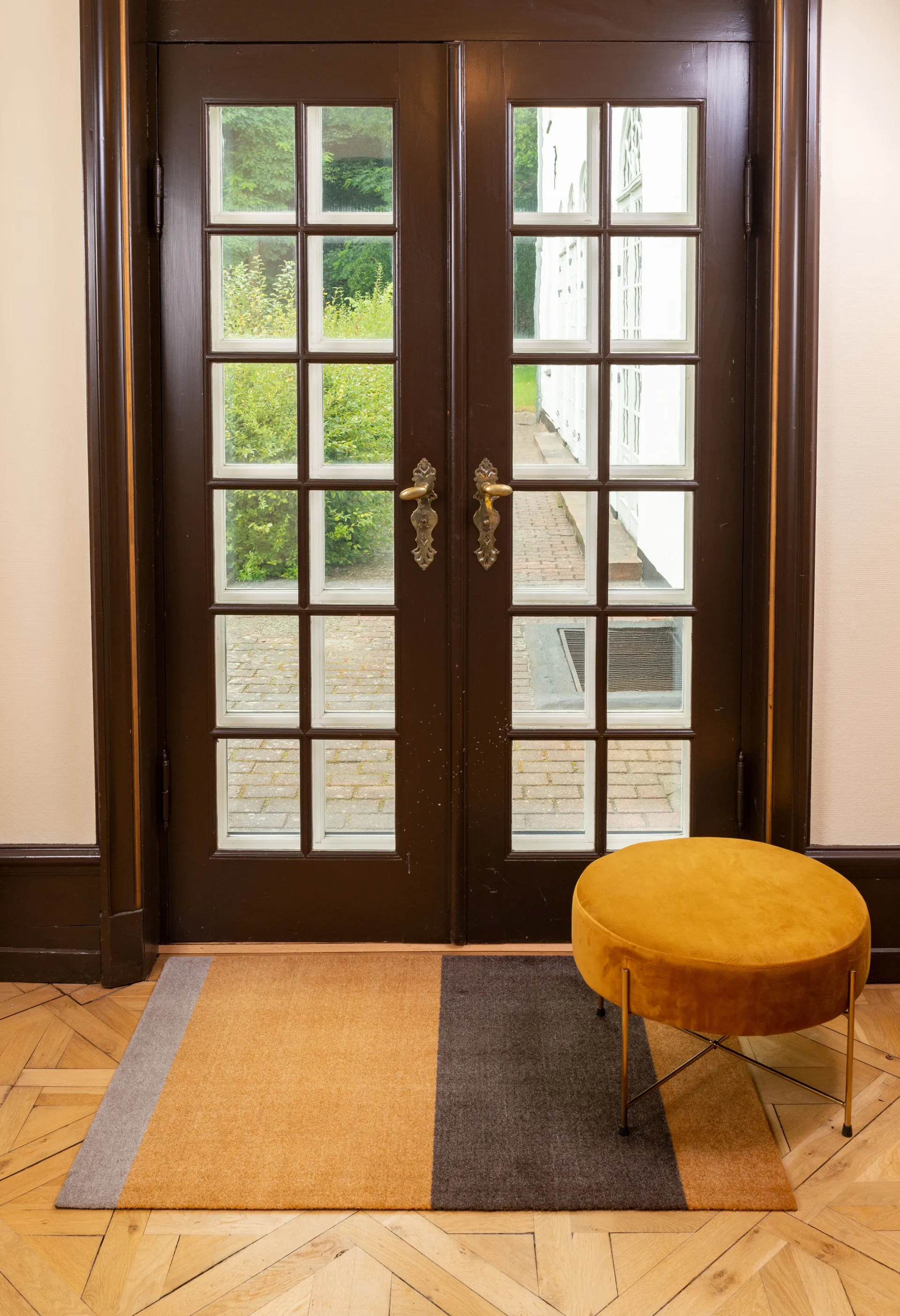 Chodnik Stripes pasy poziome, Dijon-brown-sand, 90x130 cm tica copenhagen