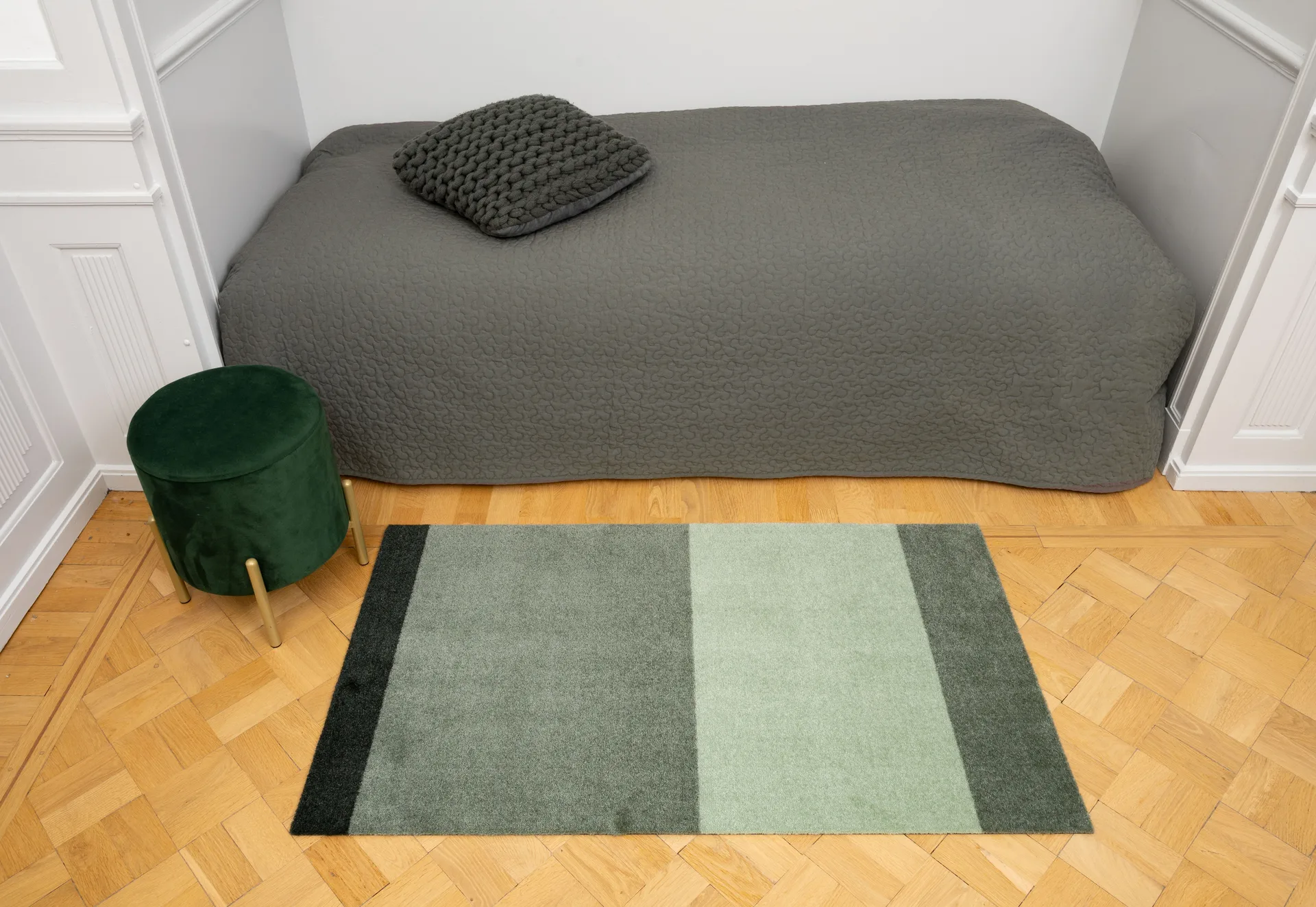 Chodnik Stripes pasy poziome, Green, 67x120 cm tica copenhagen